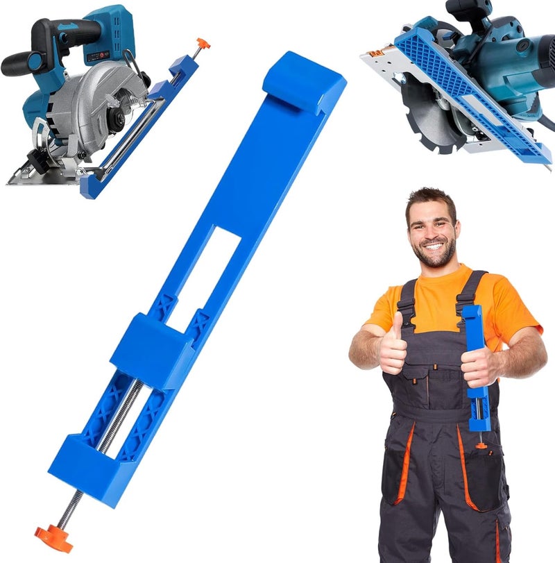 COMATIP Adjustable Cutting Machine Base Guide, New Electric Circular Saw Milling Positioning Clamp, Circular Saw Milling Clamp Precision Wood Cutting Guide for Precision Cutting and Milling Tasks (Blue) - Image 1